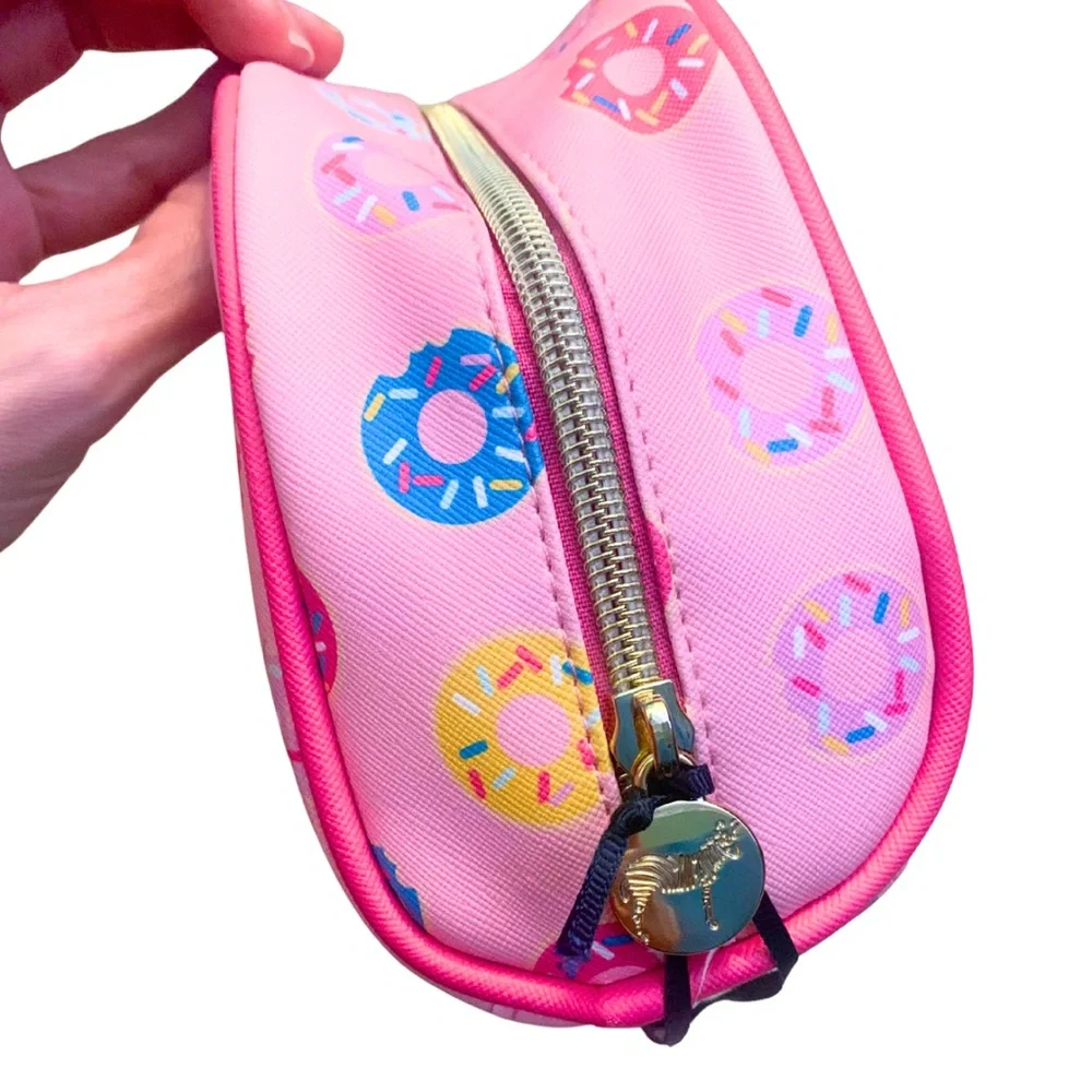2/$30 NWT Dabney Lee Pink Colorful Donut Makeup Travel Bag Case Dopamine Fun